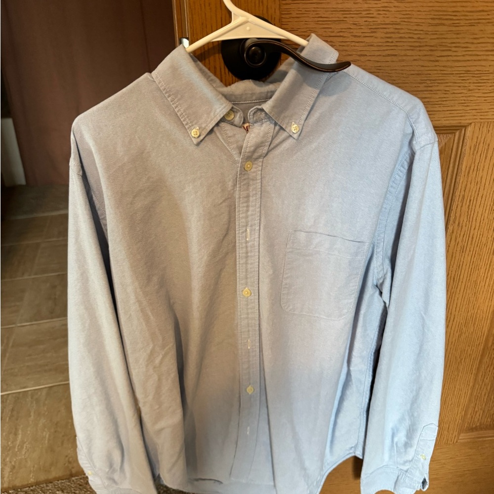 Merona Men's Large Sky Blue Casual Button-Down Shirt